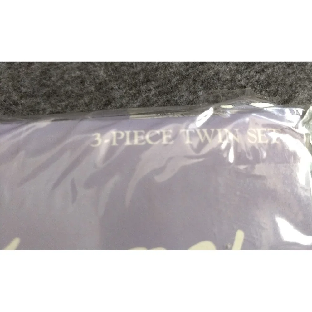 Signature Twin Sheet Set 3Pc Hydrangea‎ Floral Blue Purple Green No Iron NEW NOS